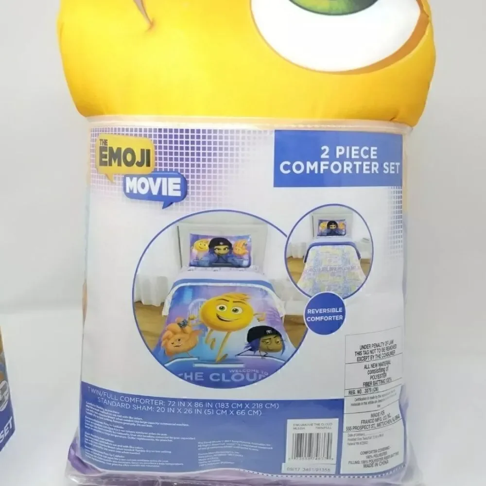Emoji Movie Twin Bed Set Reversible Comforter Sham